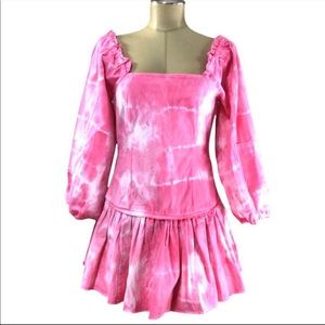 LoveShackFancy Chai Tie Dye Mini dress